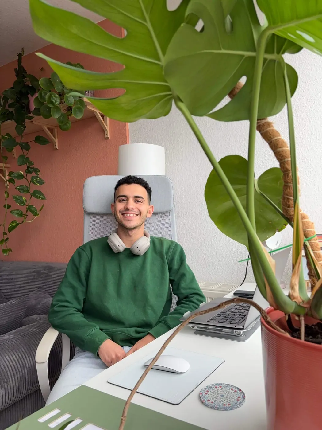 Youssef from Brightwing at his workspace